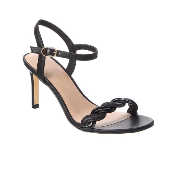 STUART WEITZMAN
DANCER TWISTIE 75 BLACK LEATHER SANDALS SIZE 6 - Picture 1 of 9